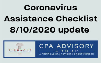 CORONAVIRUS CHECKLIST Aug. 10 Update by Dave Krebs, CPA