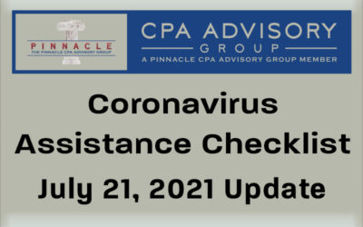 Pandemic Assistance Checklist by Dave Krebs, July 21, 2021 update